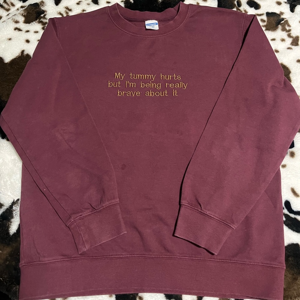 Women's Burgundy Crew Neck Sweater